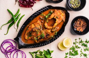 A sea food restaurant serving crabs